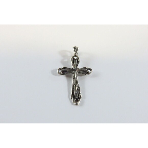 Silver Christian Cross Pendant Antique Style Traditional 925 Cross Pendant - Picture 2 of 4